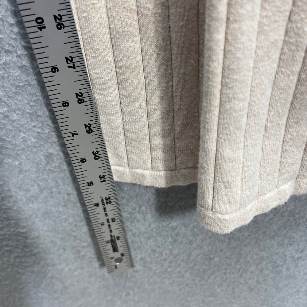 Free People Ribbed Knit Pants Women M Beige Wide Leg High Rise Stretch EUC - Picture 10 of 11